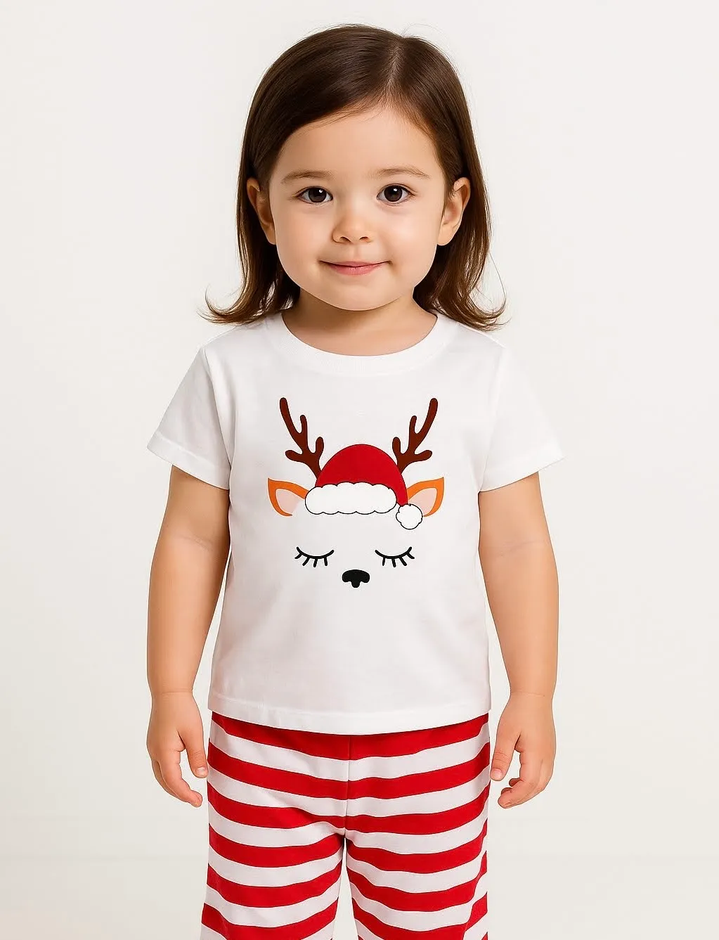 Reno pestañitas polera blanca